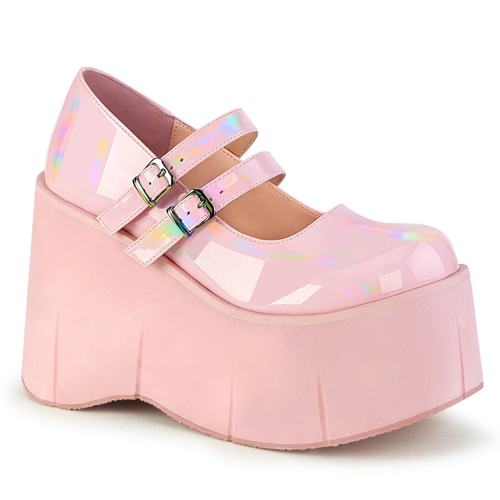 Chaussures Plateforme Demonia Kera 08 Hologramme Femme - Rose 93528-YXKP